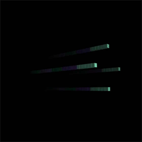 Only four thin lines of voxels