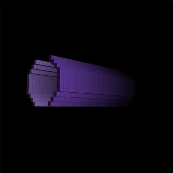 A full voxel tube lying sideways