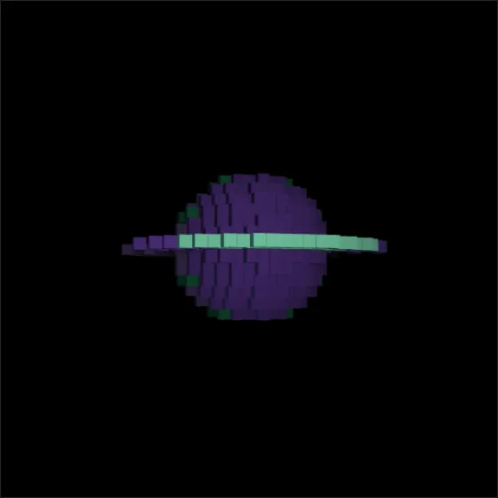 A voxel planet with a flat ring