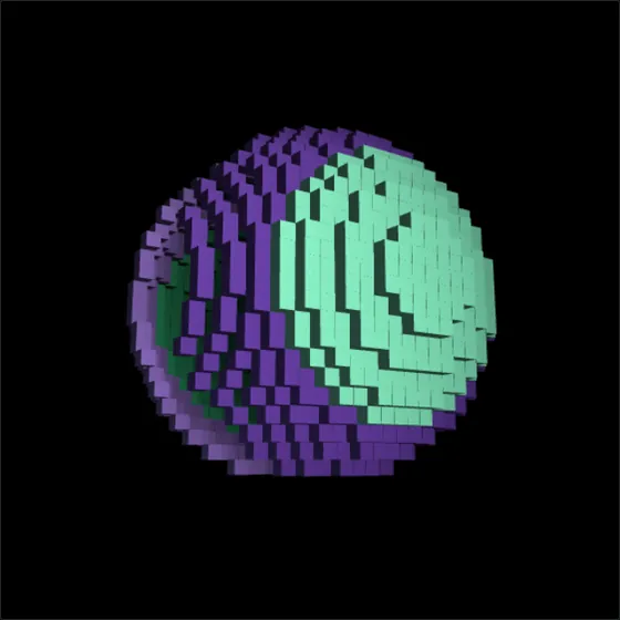 A voxel sphere